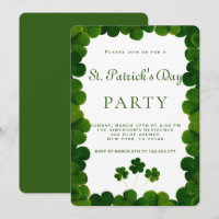 Cadre élégant de trèfle vert Fête de la Saint-Patr