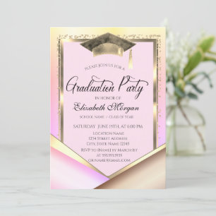 Invitation Cadre élégant en or Diamants Coloré pour la remise