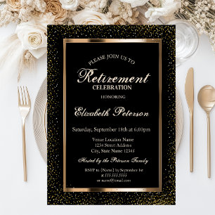 Invitation Cadre élégant en or rose Confetti Fête de retraite