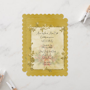 Invitation Cadre élégant et scintillant en or après Noël Mari