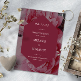 Invitation Cadre élégant Fleur romantique Enregistrer la date