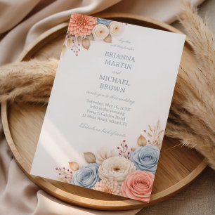 Invitation Cadre Élégant Floral Pastel