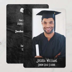 Invitation Cadre en cuir noir pour la remise des diplômes 202
