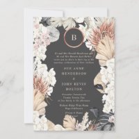 Cadre en laiton Pampas | Monogramme d'huile d'or |