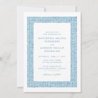 Cadre en tuile bleu grec simple destination mariag