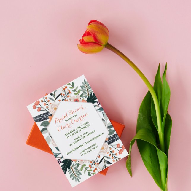 Invitation Cadre fleuri Boho (Créateur téléchargé)