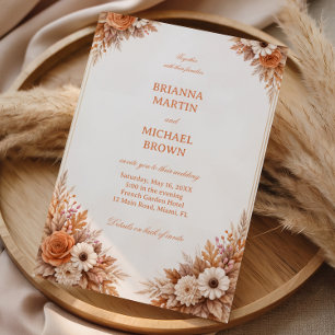 Invitation Cadre Floral Automnal Chaud