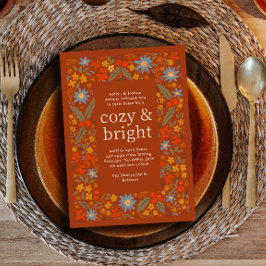 Invitation Cadre Floral Automnal de Fête d'Automne Folksy