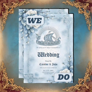 Invitation Cadre floral avec Rose et design celtique.