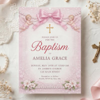 Cadre floral baptême chérubin ruban rose