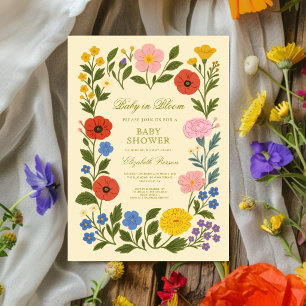 Invitation Cadre Floral Bébé en Fleur Baby Shower