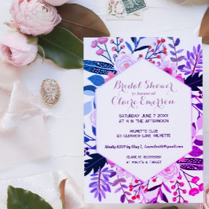 Invitation cadre floral bohème