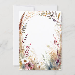 Invitation Cadre floral bohème aquarelle mariage vierge