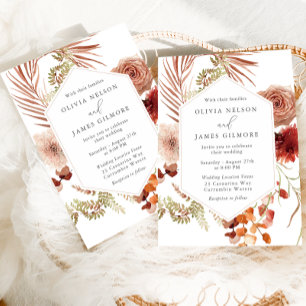 Invitation Cadre Floral Boho Mariage Moderne
