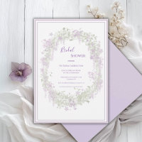 Cadre Floral Violet Élégant pour Baby Shower ou Ma
