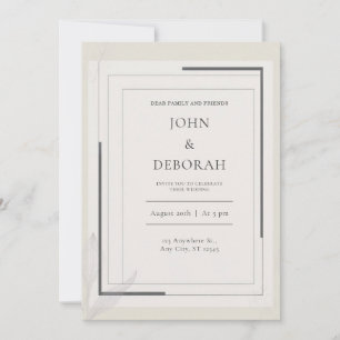 Invitation Cadre géométrique noir minimaliste à plusieurs niv
