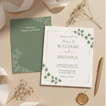 Cadre géométrique vert minimaliste moderne Mariage