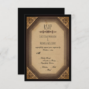 Invitation Cadre Gothique Déco Élégant Cornices Mariage RSVP 