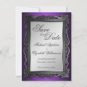 Invitation Cadre gothique violet Enregistrer la date Annonces