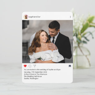 Invitation Cadre Instagram Moderne pour Photo de Mariage Pers