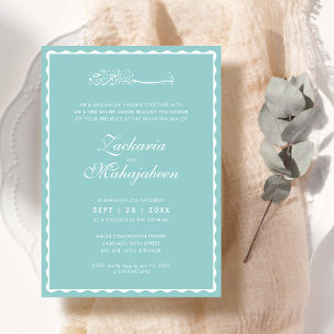 Invitation Cadre islamique de mariage moderne et élégant à fe