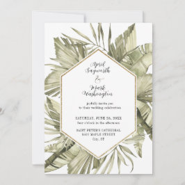 Invitation Cadre Mariage Boho Palm Leaf