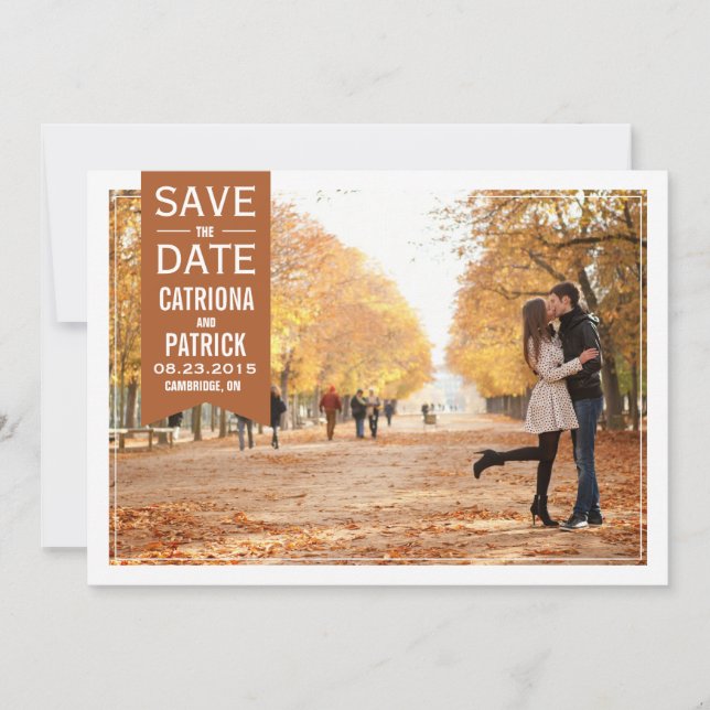 Invitation Cadre mariage de automne Enregistrer la date de l' (Devant)
