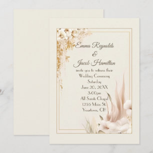 Invitation Cadre Mariage floral souple