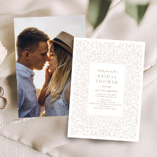 Invitation Cadre Mariage Vintage Orné en Ivoire