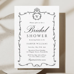 Invitation Cadre Moderne Mariage Noir & Blanc