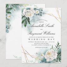 Cadre Or Floral Blanc | Mariage Peony