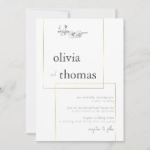Cadre or moderne Boho Black White Orchid Mariage