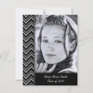 Invitation Cadre photo Chevron pour l'invitation de Graduatio
