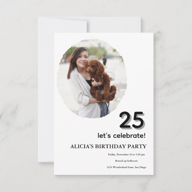 Invitation Cadre photo customisé 25e anniversaire (Devant)