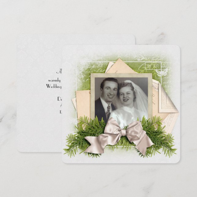 Invitation Cadre photo de renouvellement de vœux de mariage d (Devant / Derrière)