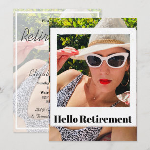 Invitation Cadre photo de retraite Hello Modern Chic