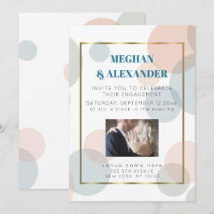 Invitation Cadre photo Fiançailles Big Dots Confetti
