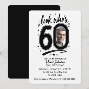 Invitation Cadre photo pour fête des 60 ans