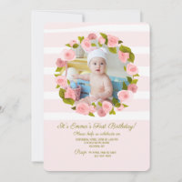 Invitation Cadre Photo Rose