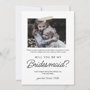 Invitation Cadre Photo Veux-Tu Être Ma Demoiselle D'Honneur P