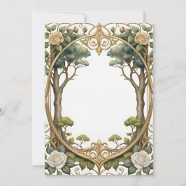 Invitation cadre romantique avec arbres et roses pour un mari