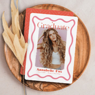 Invitation Cadre rose Vavy Trendy Photo Graduation