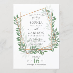 Invitation Cadre rustique Summer Greenery,
