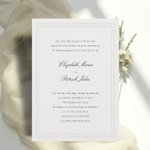Invitation Cadre tandem classique moderne formel ivoire de ma