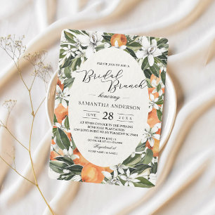 Invitation Cadre tendance Orange Fleurs & Leaf Beauté