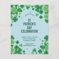 Invitation cadre trèfle minimaliste