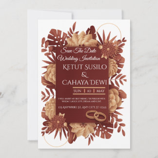 Invitation Cadre union or rose de Bourgogne