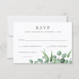 Invitation Cadre vert moderne Eucalyptus Botanical RSVP