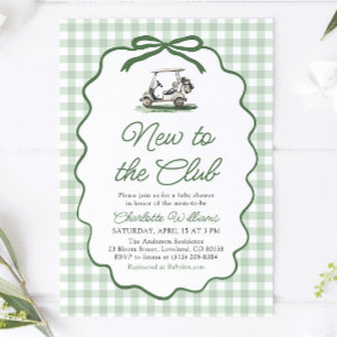 Invitation Cadre Vert Sauge Golf Nouveau au Club Baby Shower