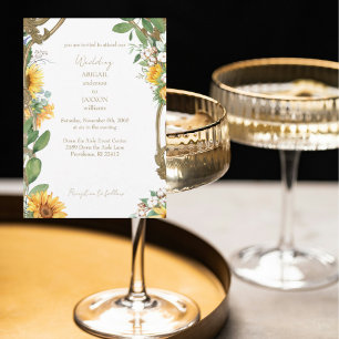 Invitation Cadre Vintage Mariage Tournesol